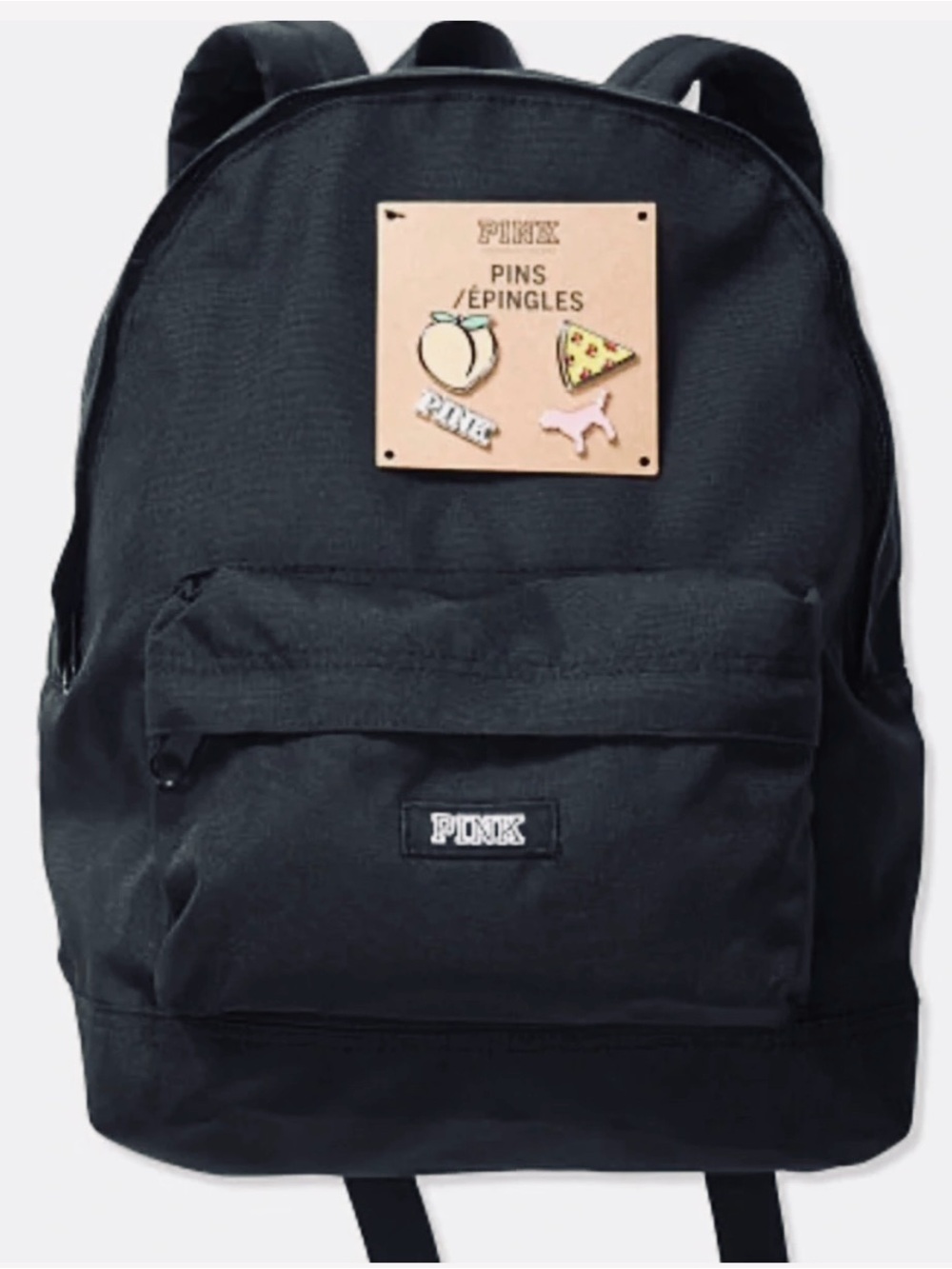 *NWT* Victoria’s Secret PINK Brand Mini Backpack Black with Collectible Pin Set